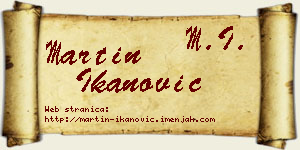 Martin Ikanović vizit kartica